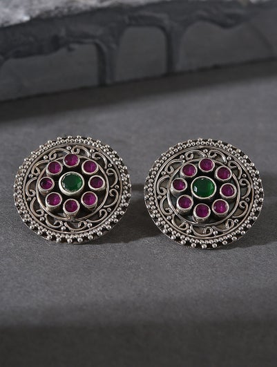 Women Silver Push Back Silver Studs