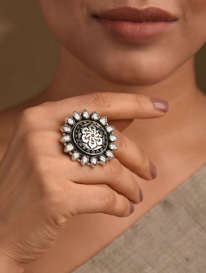 Women Tribal Silver Ring