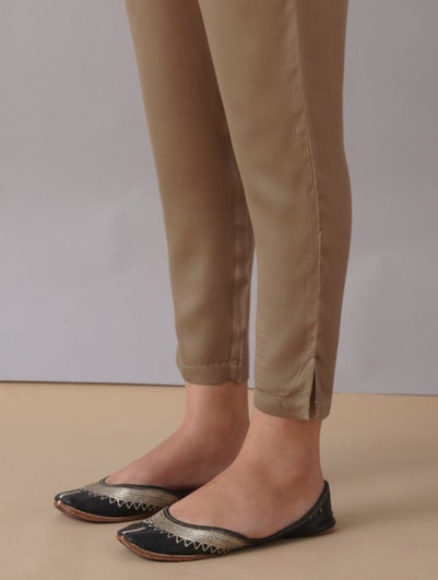 Women Beige Brown Modal Solid Regular Regular Fit Pant