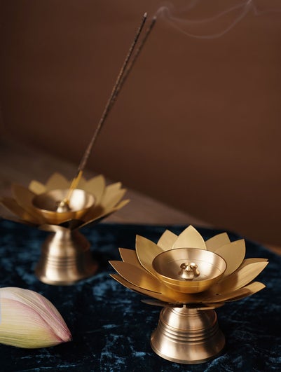 Brass Lotus Shaped Incense Stick Holder