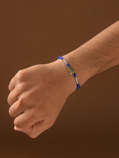 Blue Dual Tone Silver Bracelet