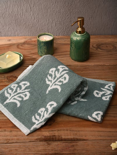 Grey Jacquard Cotton Hand Towel