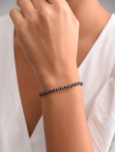 Women Black Silver Nazariya Bracelet