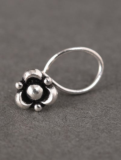 Women Tribal Silver Nose Pin