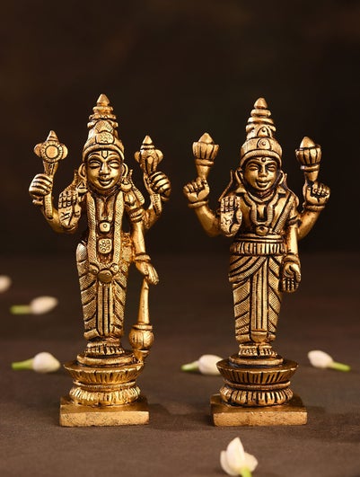 Brass Handrafted Vishnu Lakshmi