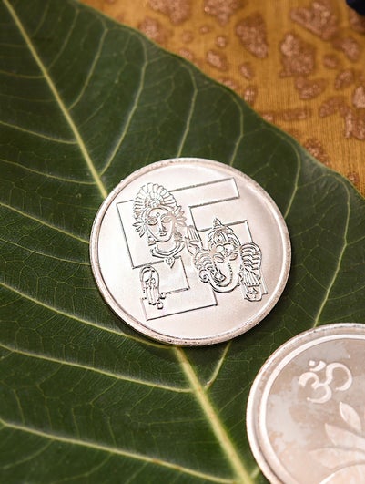 Laxmi Ganesha Silver Coin