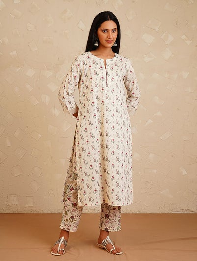 Women Multicolor Printed Cotton Kurta - XS