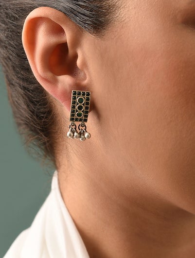 Women Silver Push Back Silver Studs