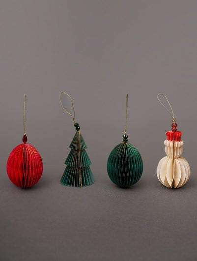 Handcrafted Paper Christmas Ornaments In A Gift Box