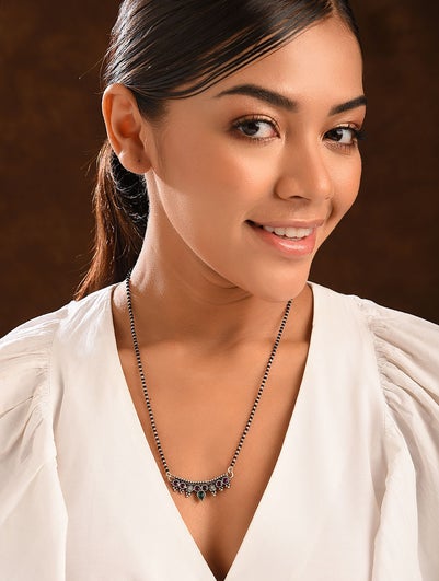 Women Tribal Silver Mangalsutra Necklace