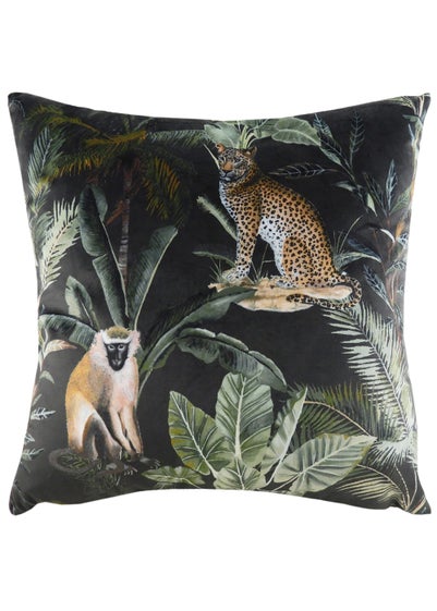 Evans Lichfield Jungle Animals Velvet Cushion (43cm x 43cm x 8cm) - One Size