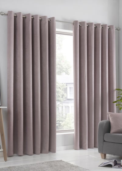 Fusion Strata Dimout Pink Eyelet Curtains - 46W X 54D (116x137cm)