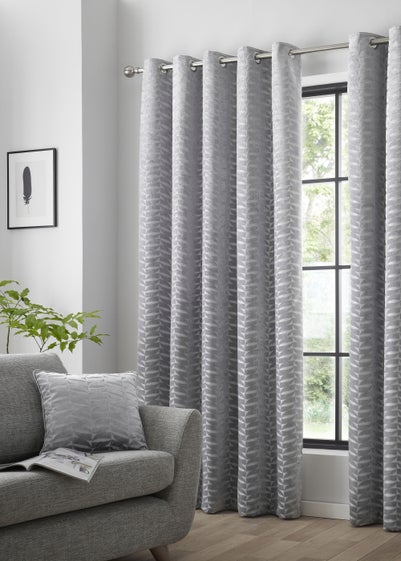 Curtina Kendal Silver Eyelet Curtains