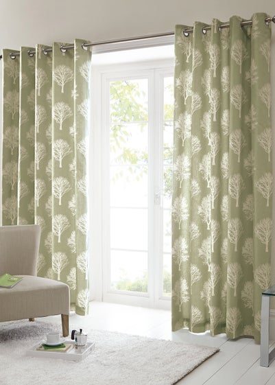 Fusion Woodland Tree Eyelet Curtains - 46W X 54D (116x137cm)