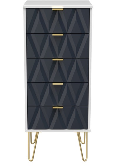 Swift Prism 5 Drawer Bedside Cabinet (107.5cm x 41.5cm x 39.5cm) - One Size
