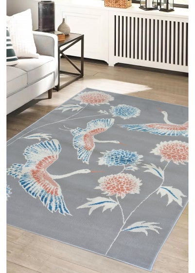 Homemaker Grey Abstract Birds Rug