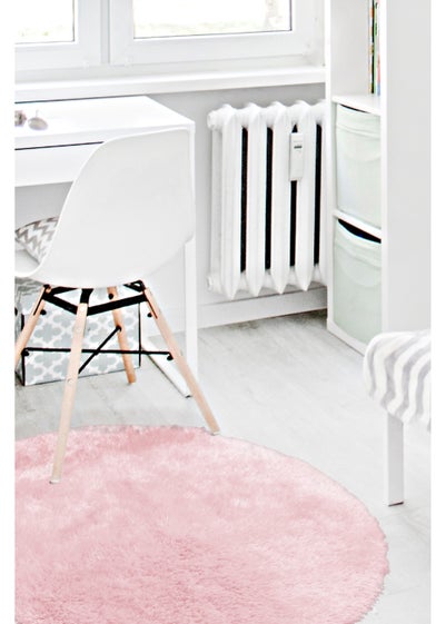 Homemaker Pink Softwashable Circle Rug