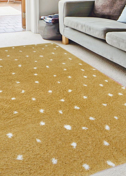 Homemaker Ochre Snug Shaggy Spot Rug