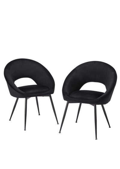 LPD Furniture Set of 2 Lulu Dining Chair Black (800x635x655mm)