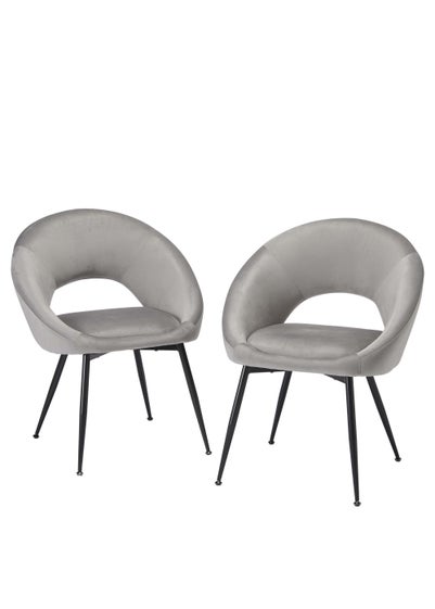 LPD Furniture Set of 2 Lulu Dining Chairs Grey - One Size