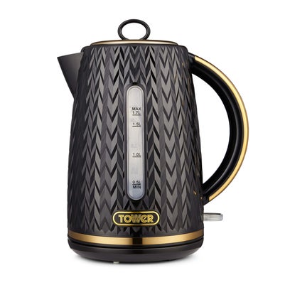 Tower Empire 3KW 1.7L Kettle Black with Brass Accents - One Size