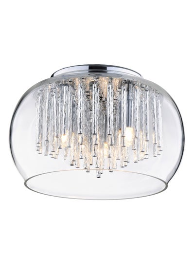 Inlight Chrome Rods 3 Light Flush Ceiling Light (15cm x 24cm x 24cm)