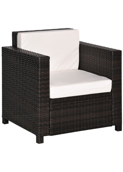 Outsunny 1 Seater Rattan Garden Chair (75cm x 70cm x 80cm) - One Size