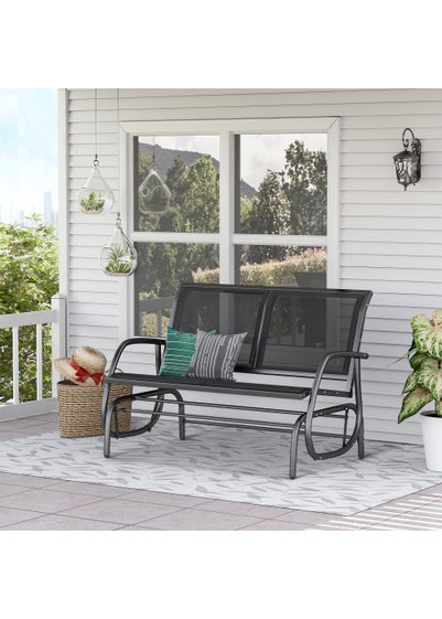 Outsunny 2-Person Outdoor Glider Bench Patio Double Swing Gliding Chair Loveseat