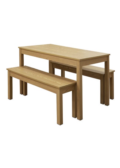 LPD Furniture Ohio Dining Set Oak (750x700x1190mm)