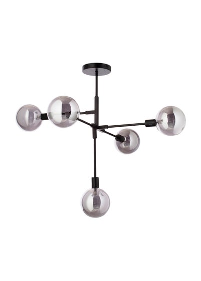 BHS Hennock 5 Bulb Black Ceiling Light (63cm x 75cm x 75cm)