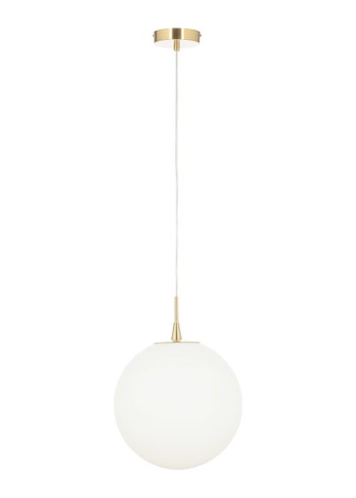 BHS Hol Opal Glass Sphere Pendant Light (100cm x 30cm x 30cm)