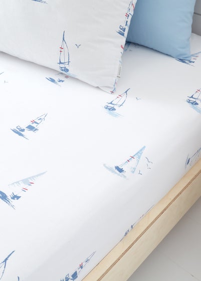 Bianca Fine Linens Sailing Boats Fitted Sheet - Fitted Single