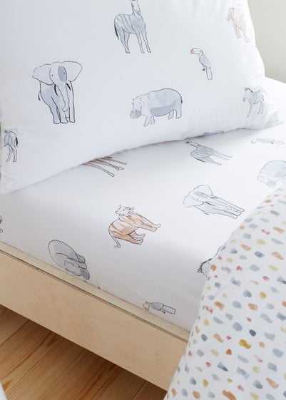 Bianca Fine Linens Zoo Animals Fitted Bed Sheet - Junior