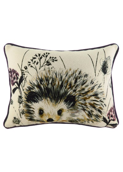 Evans Lichfield Watercolour Hedgehog Cushion (33cm x 43cm x 8cm) - One Size