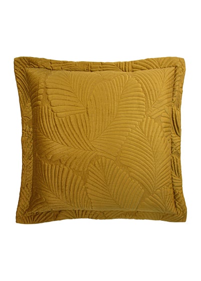 Paoletti Palmeria Quilted Velvet Cushion (60cm x 60cm x 8cm) - One Size