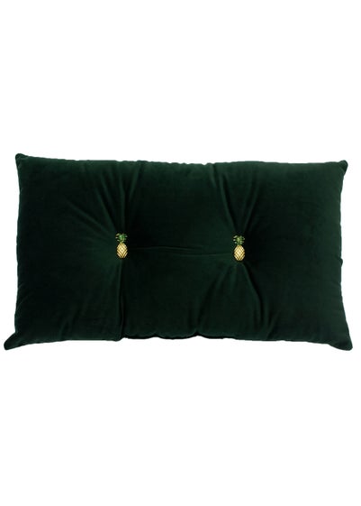 Paoletti Pineapple Button Velvet Cushion (30cm x 50cm x 8cm)