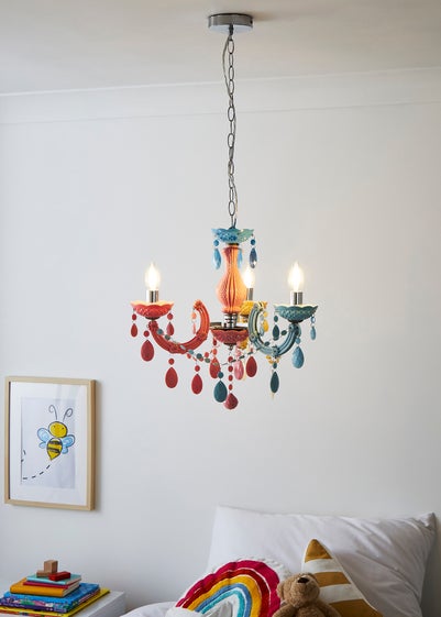 Glow Marie Therese Funky 3 Arm Chandelier Light (Adjustable 52-120cm x 46cm)