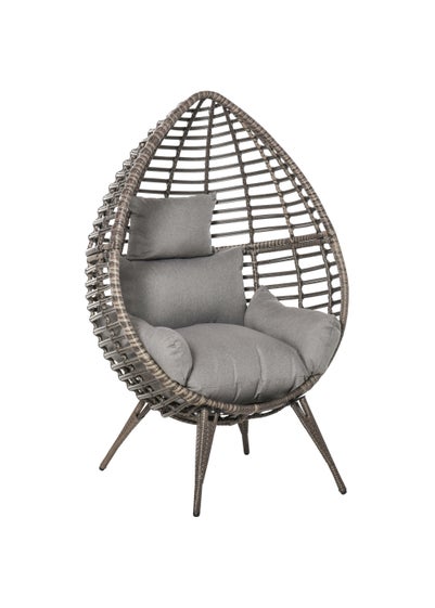 Outsunny Outdoor Rattan Teardrop Egg Chair (101cm x 89cm x 156cm)