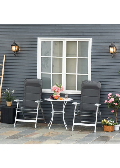 Outsunny 2 PCs Garden Padded Chairs Set (115cm x 61.5cm x 75cm)