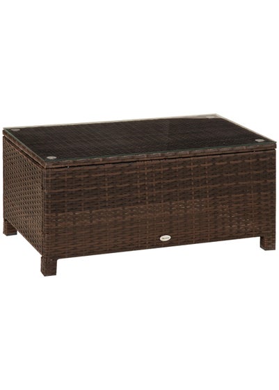 Outsunny Garden Rattan Coffee Side Table (85cm x 50cm x 39cm) - One Size