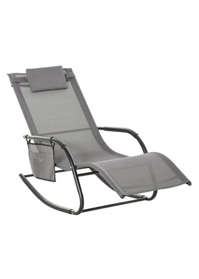 Outsunny Reclining Rocking Chair (150cm x 62cm x 88cm) - One Size