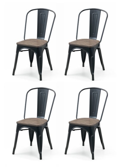 Distressed metal chairs set deals of 4