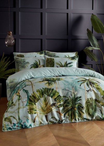 Paoletti Forsteriana Palms 100% Cotton Duvet Cover Set