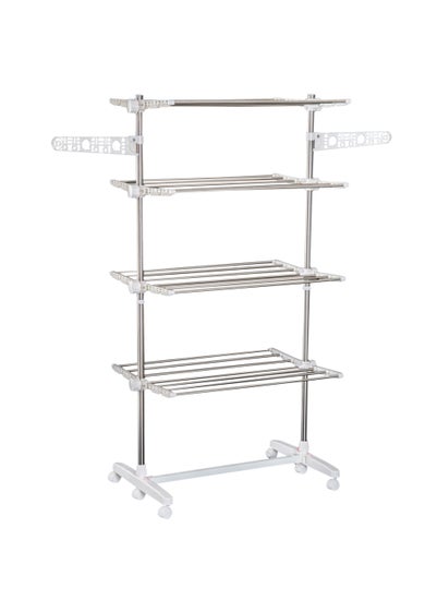 HOMCOM 4 Layer Folding Rail Airer Dryer Rack  (172cm x 80-142cm x 55cm)