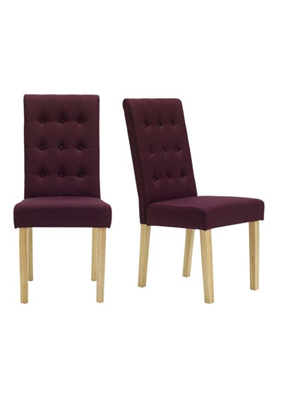 LPD Furniture Set of 2 Roma Chair Plum  (1030x630x470mm) - One Size