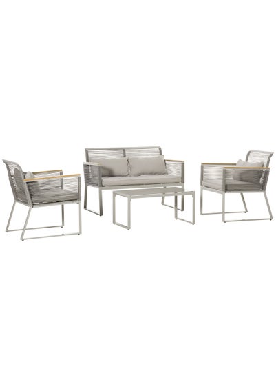 Outsunny 4 Piece Rope Rattan Effect Outdoor Furniture Set - One Size