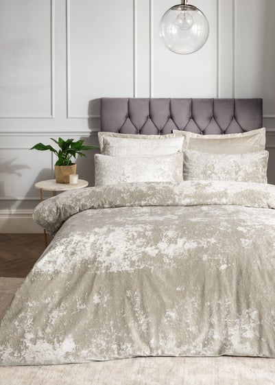 Catherine Lansfield Crushed Velvet Duvet Cover Set - Double