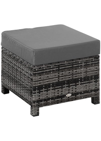 Outsunny Rattan Footstool Wicker Ottoman (50cm x 50cm x 35cm)