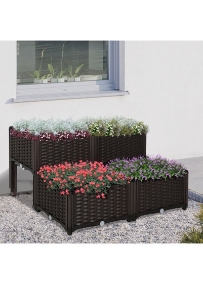 Outsunny Set of 4 26L Garden Raised Bed