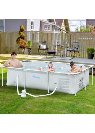 Outsunny Steel Frame Pool with Filter Pump Ground Swimming Pool